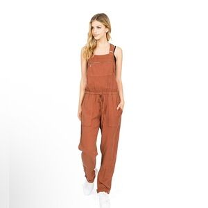 Love Stitch Women's Casual Baggy Orange Jumpsuit Lounge Overalls Size M